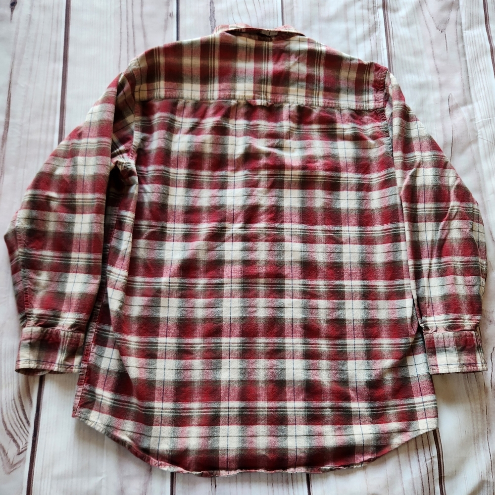 Pendleton "Hiker Shirt" Long Sleeve Plaid Red Green Cream, Men's Size L - Picture 6 of 8